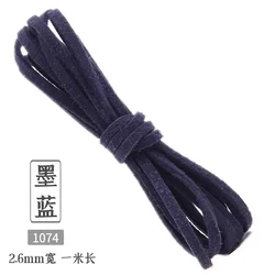 Vibrant Flat Faux Suede Braided Cord for DIY Jewelry and Gift Wrapping - 60 Color Collection, 10 - Yard Length (Ink blue)