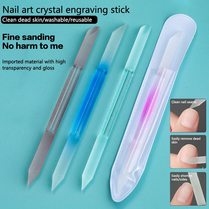 Nail Care Kit Manicure Tools Manicure Pedicure Kit Manicure Set Nail Art Pusher Manicure Pedicure Tools Cuticle Pusher Nail Manicure Sticks Glass Cuticle Pusher Cuticle Remover Tool Double Sided Trimmer Manicure Stick