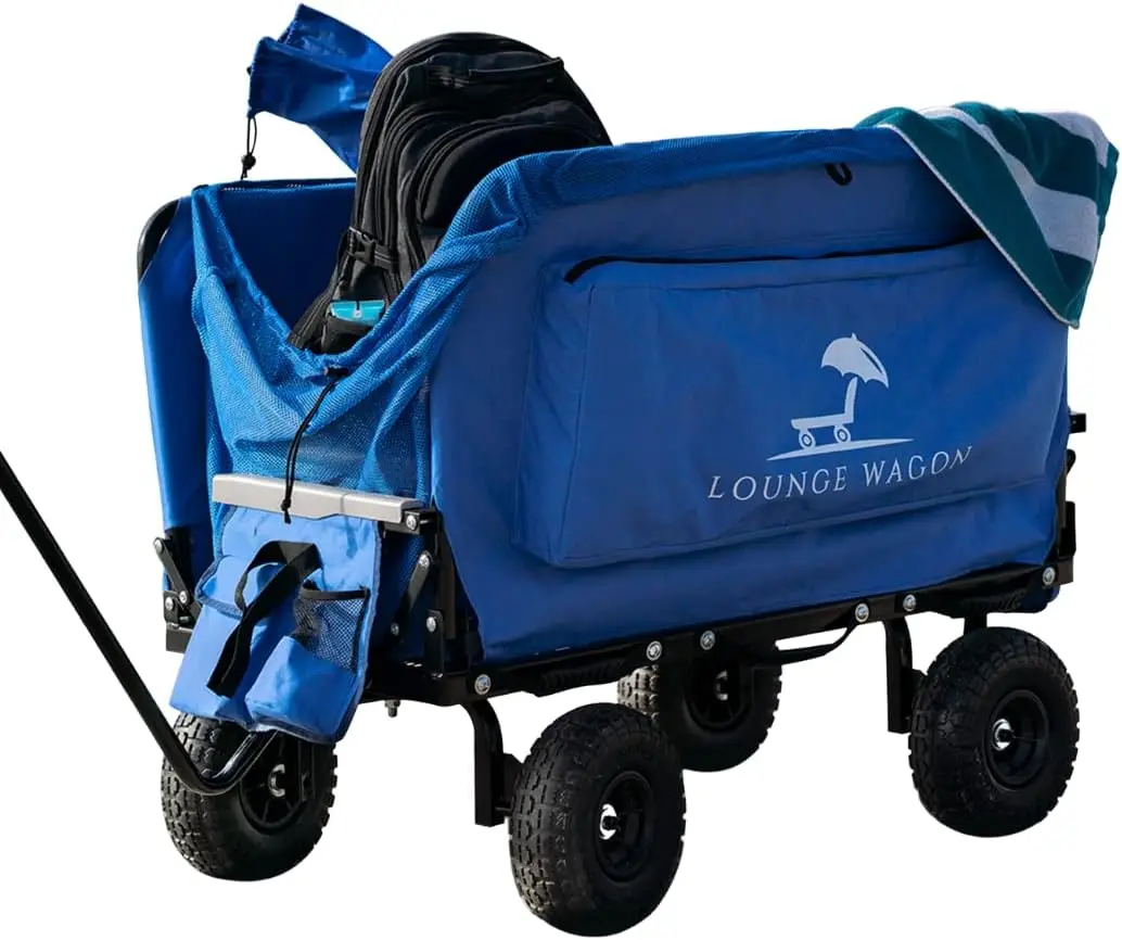 The Lounge Wagon &ndash; The Only Wagon That Converts into a 2-Person Chair-3-in1 cart-Included Cargo net- Ultimate Beach