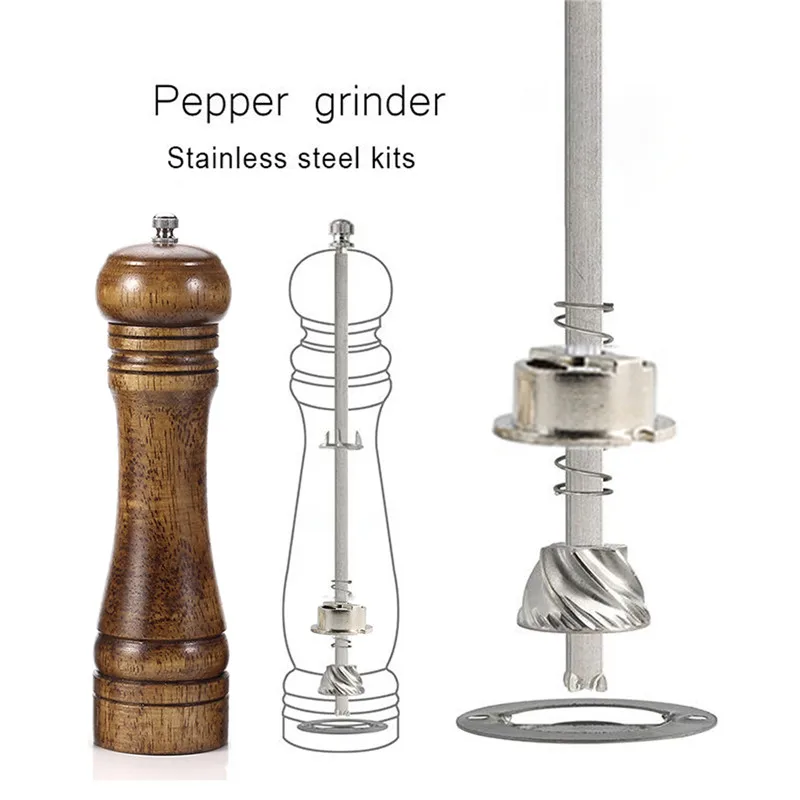 6 8 10 Pollici 1Pc Grinder Pepper Mill Parts Accessori Manuale Salt Mill Nucleo In Lega Di Zinco Con Kit Di Palo Di Ferro Nucleo In Acciaio Inossidabi