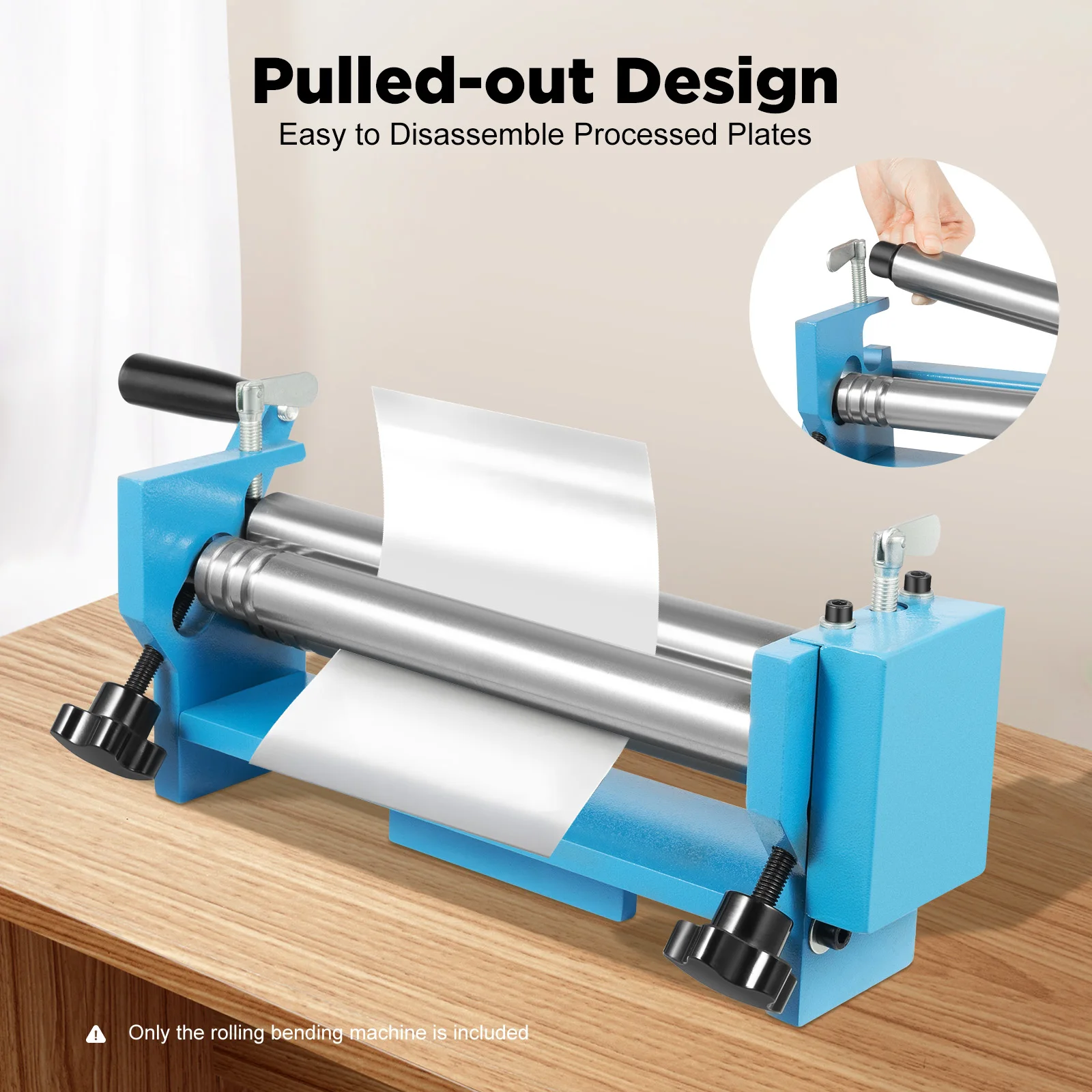 Hand Cranked Bending Machine, Metal Slip Roll Machine, Portable Folding Machine Bender 45# Steel for Rolled Steel Plates