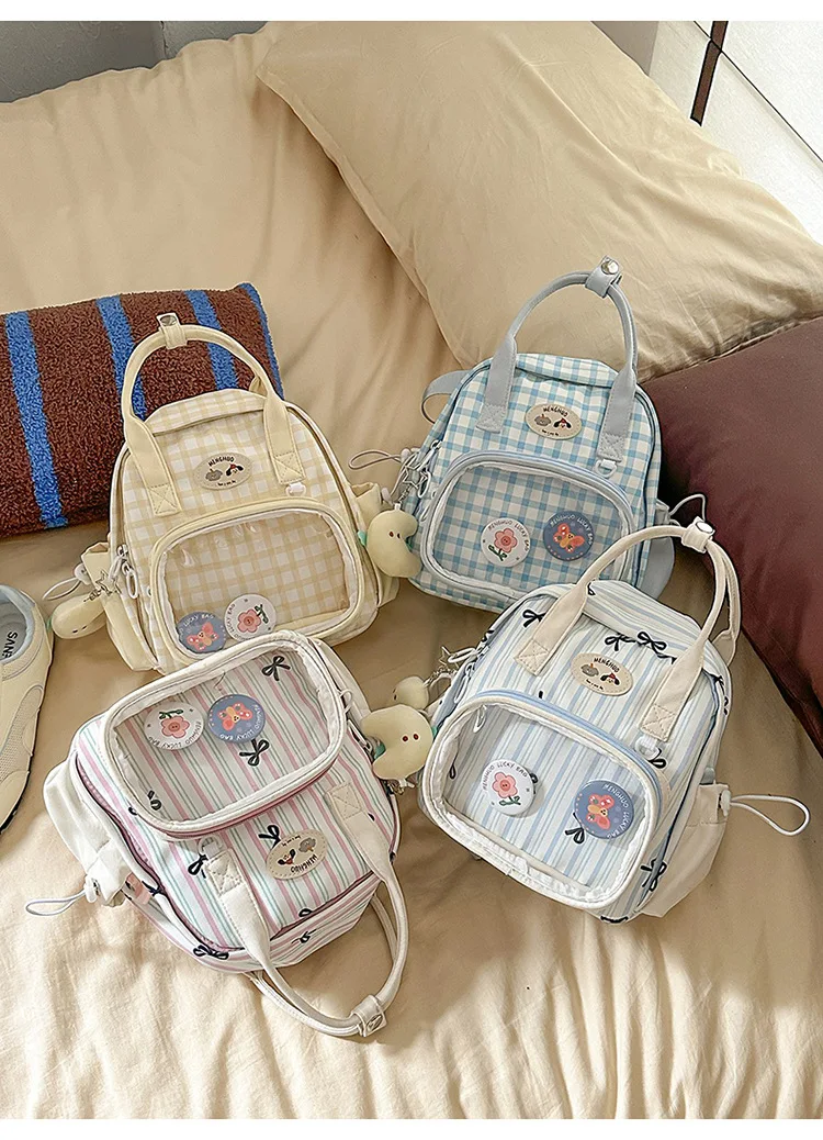 Kawaii Pastel Grid Harajuku Ita Tote Bag