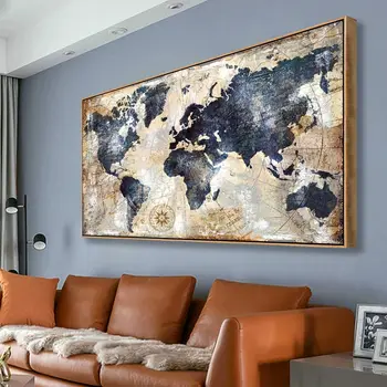 Framed Nautical World Map 1