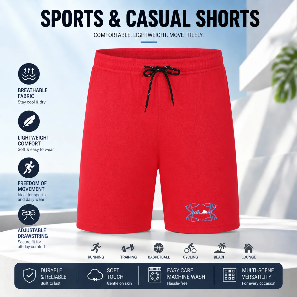 Men's Summer Casual Sport Shorts - Fashionable Straight Sweatpants