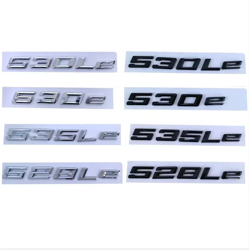 3D Abs Car Logo Black Chrome Letters Posteriore Trunk Emblem Badge Stickers Per Bmw 520E 525E 530E 540E M Sport G30 G31 Accessori