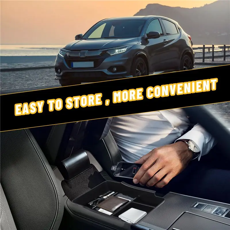 ABXV-자동차 중앙 콘솔 팔걸이 수납함 홀더 내부 정리함 글로브 트레이 혼다 VEZEL HRV 2022용