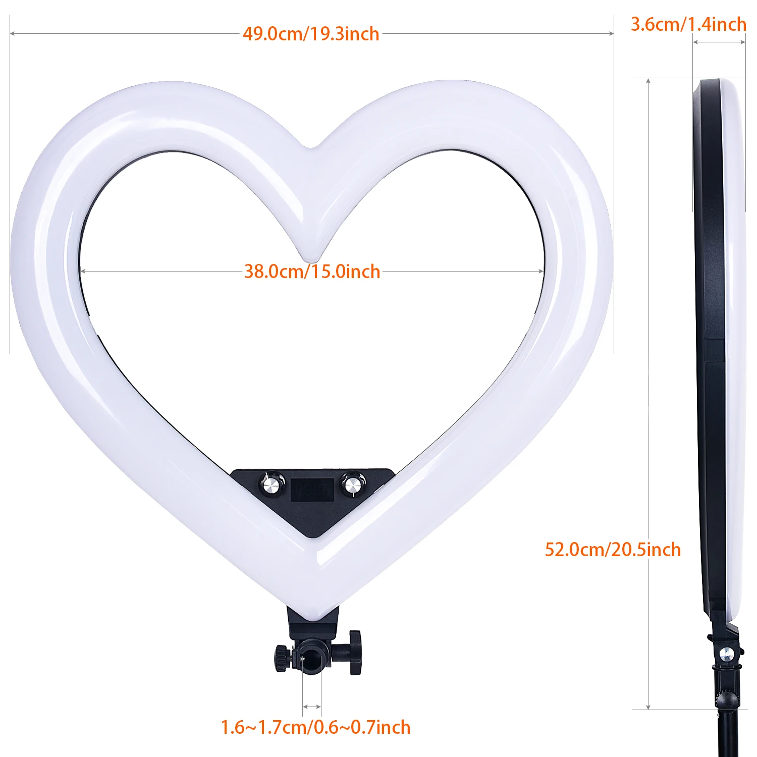 Wholesale 18inch led heart shaped selfie ring light Vlogging video