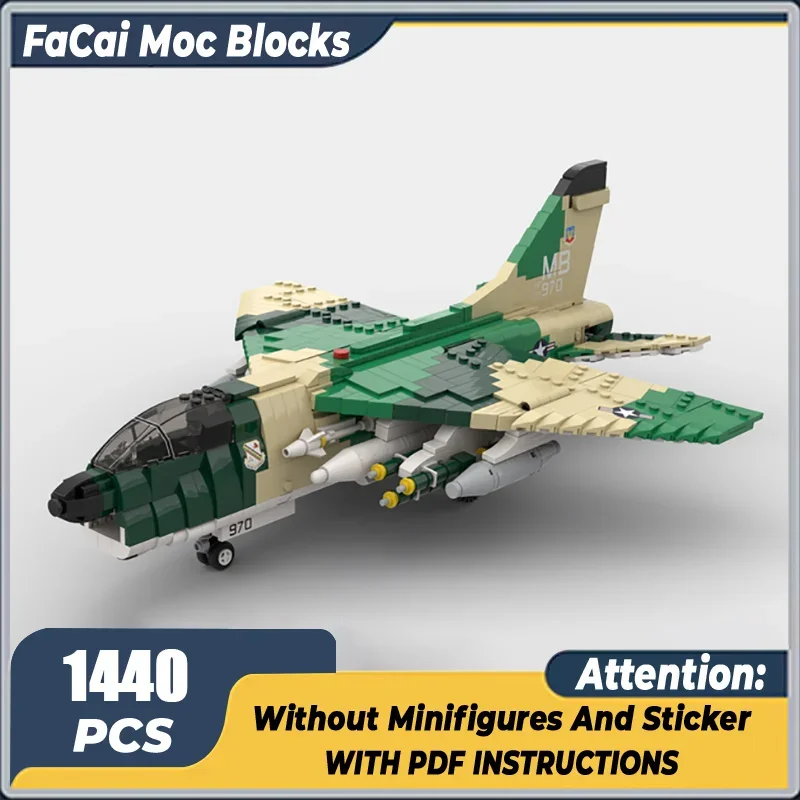 

Конструктор Moc, Военная серия, Масштаб 1:35, модель Corsair II, технология самолета, конструктор «сделай сам»