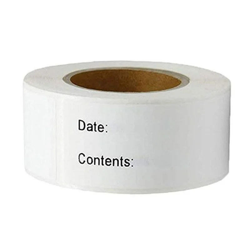 250pc roll Kitchen Food Marking Date Label Sticker attached to the bottle English Self-adhesive Paper Label White Waterproof Oil