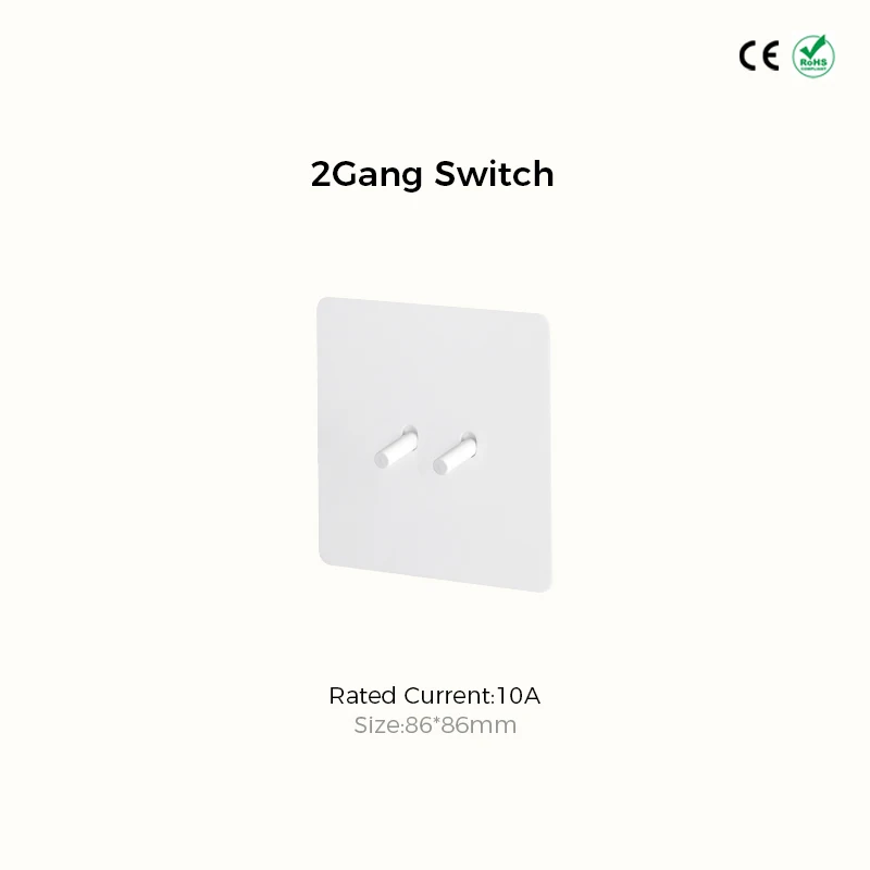 Avoir White Matte Wall Toggle Switch with European Standard Power Socket and Charging Port