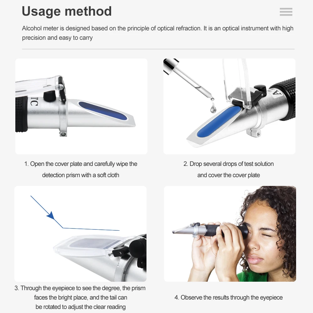 Antifreeze refractometer liquid refractometer hand held refractometer 4 in 1 refractometer antifreeze coolant tester ATC Adblue engine fluid propylene ethylene glycol detector car clean battery test