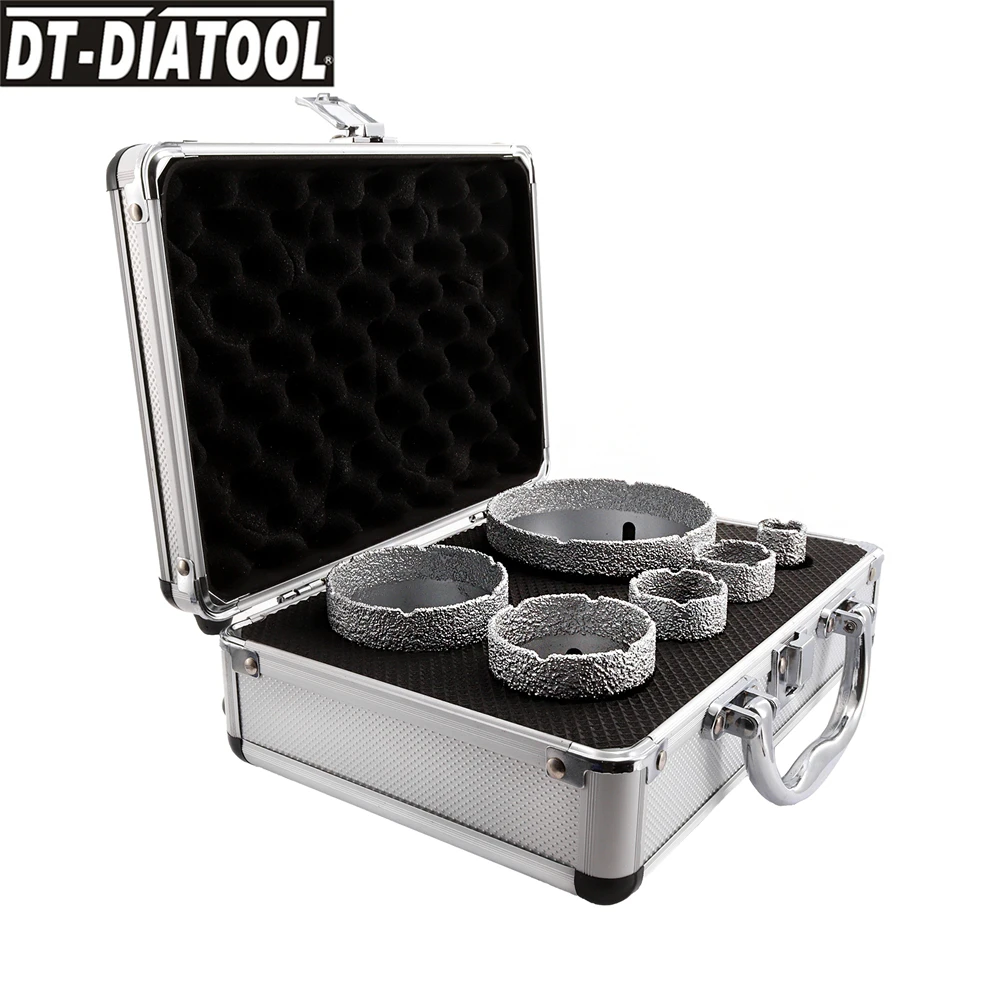 DT-DIATOOL 6-teiliges Diamant-Bohrkronen-Set mit 20–100 mm für Porzellanfliesen, Granit, Marmor, Lochsäge, Werkzeug-Set, M14-Gewinde – Detail 4