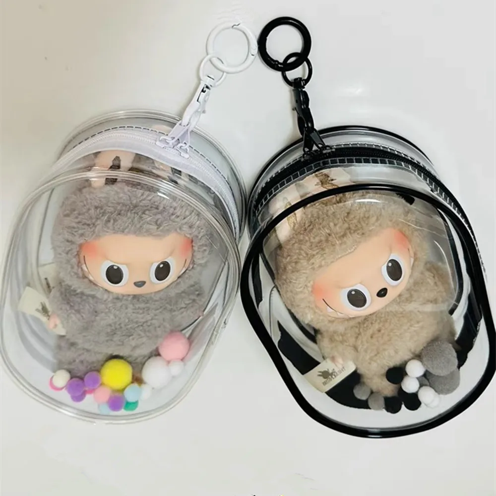 Storage bag Toy storage case Doll bag Pouch mystery box Doll Bag Transparent Plush Dolls Storage Pouch Double Zippers Key Bag Storage Keychain Mystery Box Organizer Box
