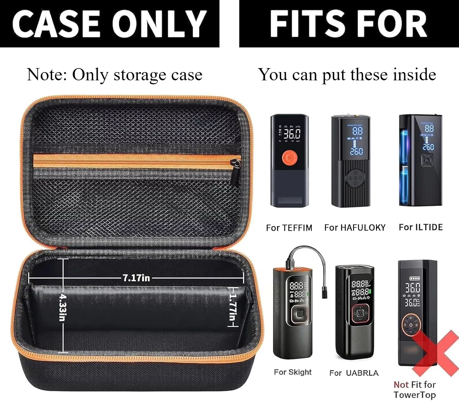 CASE ONLY Compatible Skight LOLSSA Teffim Hafuloky Frarome ILTIDE Tire Inflator Portable Air Compresso