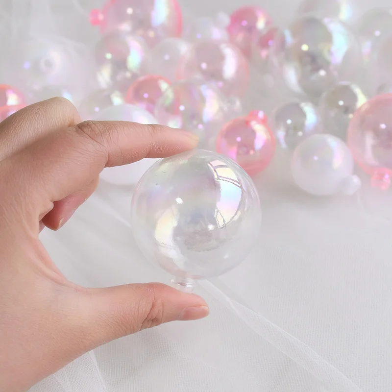 10Pcs Clear Bubble Balls Cake Topper Pearl Shape Cupcake Toppers Kids Girls Mermaid Birthday Decoration Unicorn Party Supplies