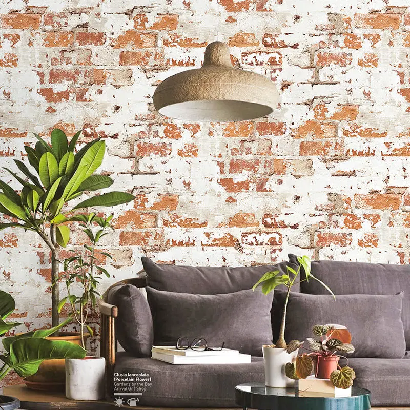 Brick Pattern Wallpaper Brick Retro Vintage Red Cement Brick Mottled Wall Industrial Style Loft Antique Background Wall Paper подвесная люстра loft it vintage birdcage loft1891 8