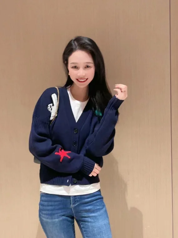 

Fyion Fashion Women Cardigan Sweaters 2023 Runway Luxury European Design Party Style Ladies Embroidery Single Breasted Clothing