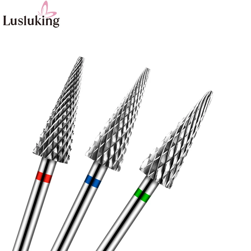 Tip Tungsten Carbid Nail Drill Bits Electric Manicure Drill Accessory Milling Cutters for Nail Gel Polish Remover Tools