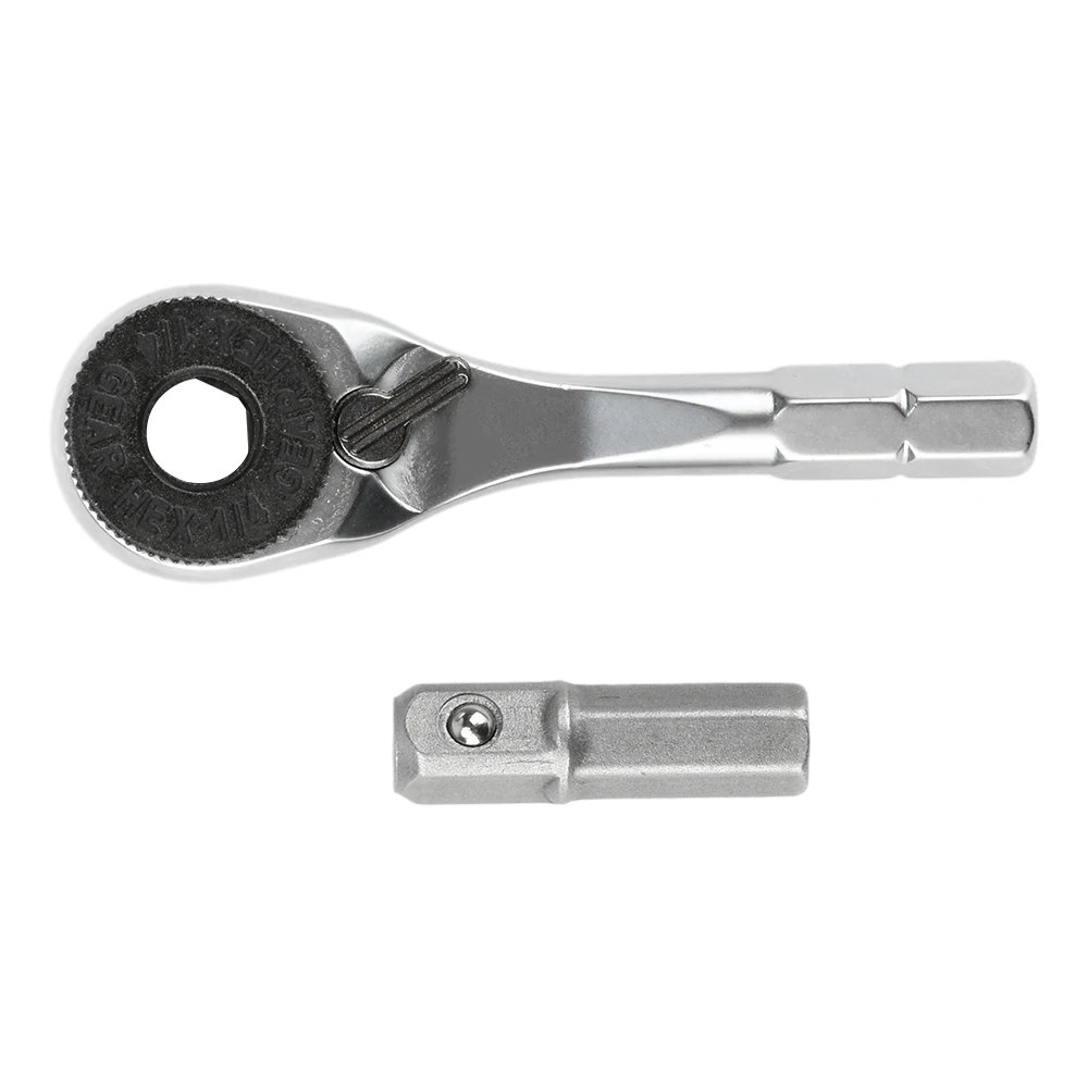 1/4"Inch Ratchet Mini Quick Release Square Head Spanner Two-way Ratchet Socket Wrench Repair Tool
