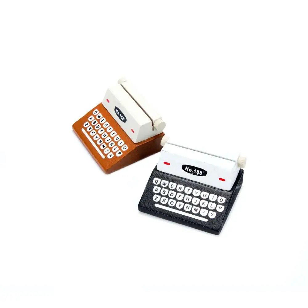 Creative Typewriter Style Wooden Pictures Photo Clips Paper Document Clip Memo Card Note Holder Office Supply