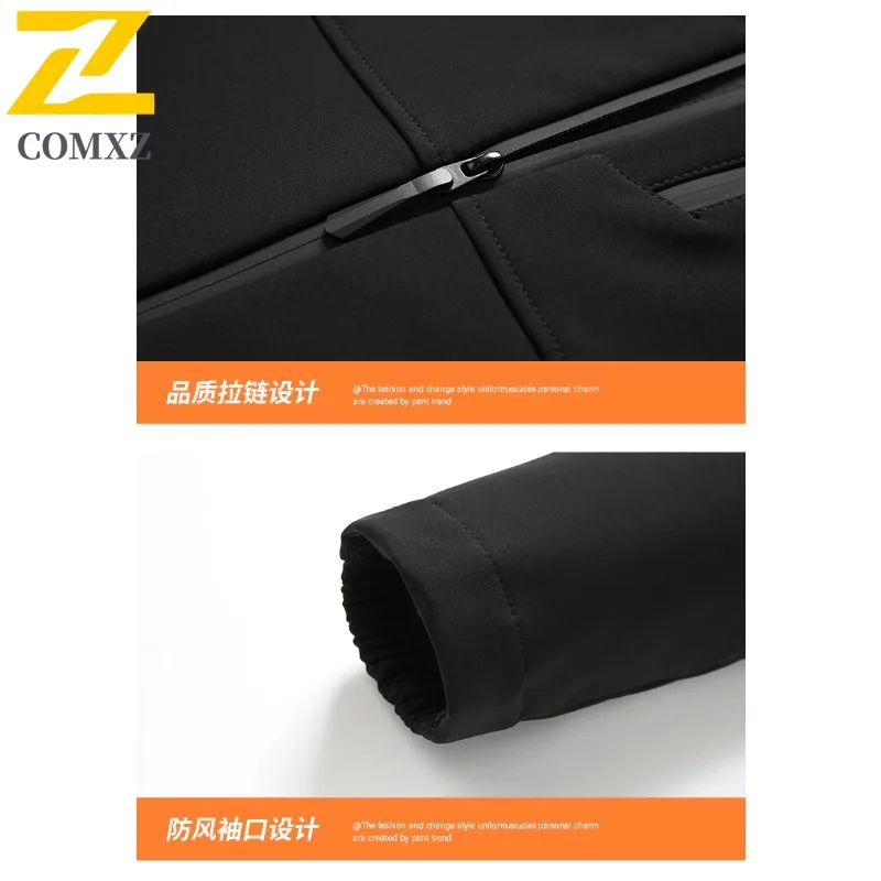 EiAO Stand-Collar Softshell Jacket Spring Windproof Waterproof Light Fleece Hiking Coat for Camping Fishing 2025 Multi-Season