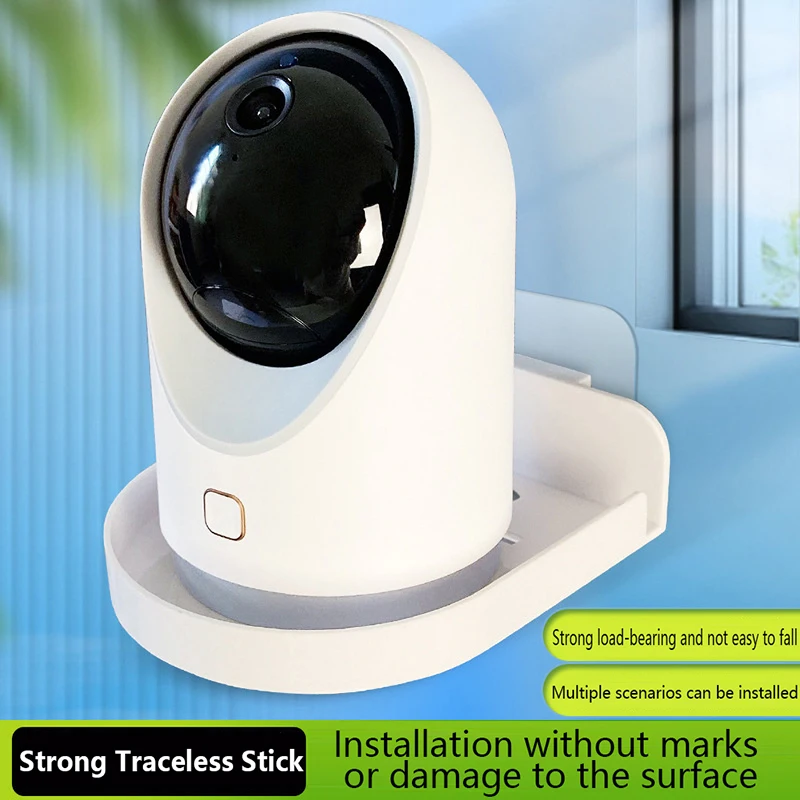 Security Camera Holder Stand Self-Adhesive Drill-free Traceless Wall-Mounted Bracket 1PC