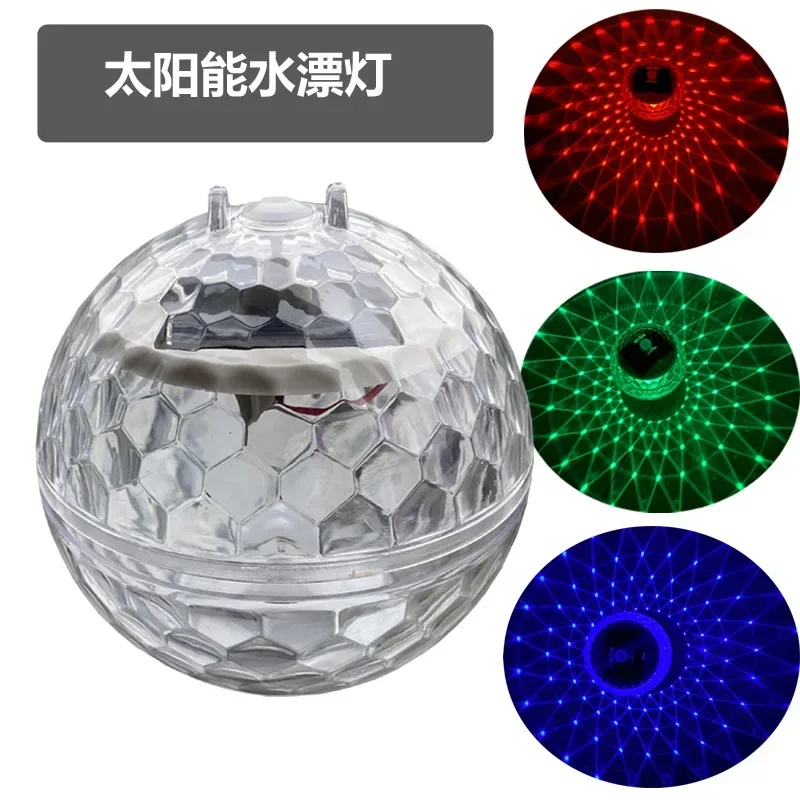 LED 태양광 플로팅 램프, 수영장 공 태양광 패널 구동, 연못 드리프트 방수 글로우 쇼, 디스코 색상 변경 조명, 신제품