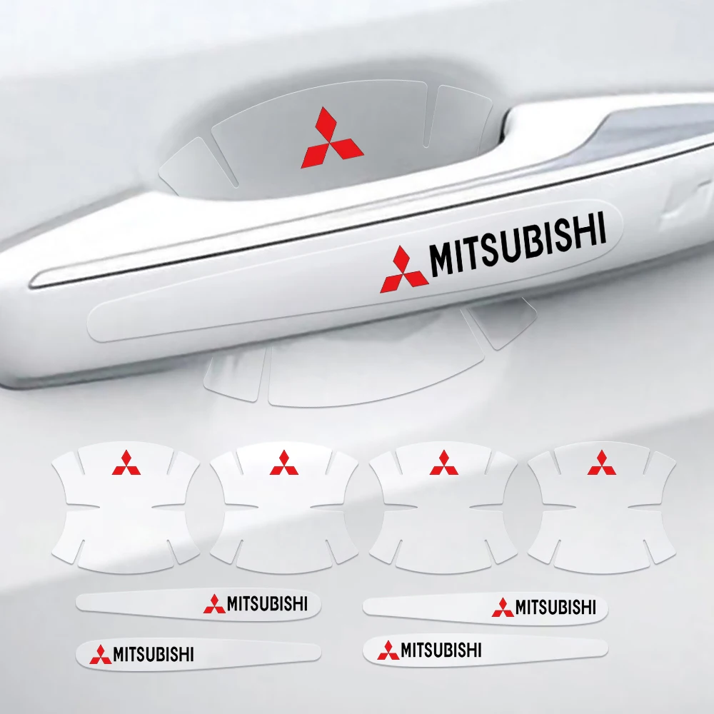 Прозрачная защитная пленка на дверную ручку автомобиля, 4/8 шт., наклейки против царапин для Mitsubishi Lancer Asx Outlander Pajero Galant Прозрачная защитная пленка на дверную ручку автомобиля, 4/8 шт., наклейки против царапин для Mitsubishi Lancer Asx Outlander Pajero Galant