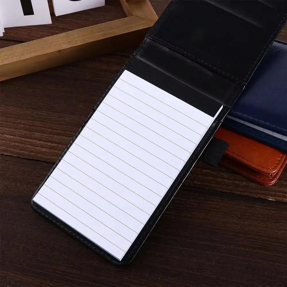 Mini taccuino portatile formato A7 con copertina in pelle, fascia elastica, blocco note con carta a righe, 30 fogli, blocco note tascabile, viaggio d'affari - immagine 2