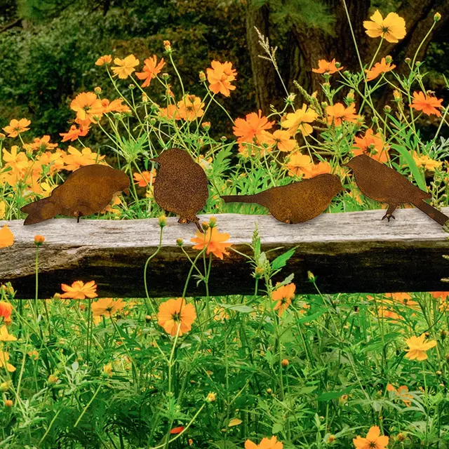 4Db Fém Madarak Dekorációk Szimulációs Modellek Hamis Mesterséges Állati Díszek Diy Kézműves Otthoni Kültéri Kerti Dekoráció Egész - Image 5