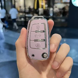 Premium Car Folding Key Protective Shell Cover (PURPLE)