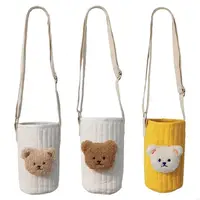 R6FD Reusable Bear Baby Warm Bottle Bag Feeding Bottle Cover Shoulder Bag Crossbody 1