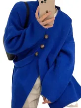 

Sweater Jacket Women Korean Version Solid Color Coat Temperament Warm Soft Loose Long Sleeve Knitted Cardigan Tops LR2313