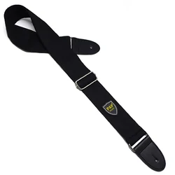 Colorful Cotton Guitar Strap - Soft Yellow and Sky Blue (Black)