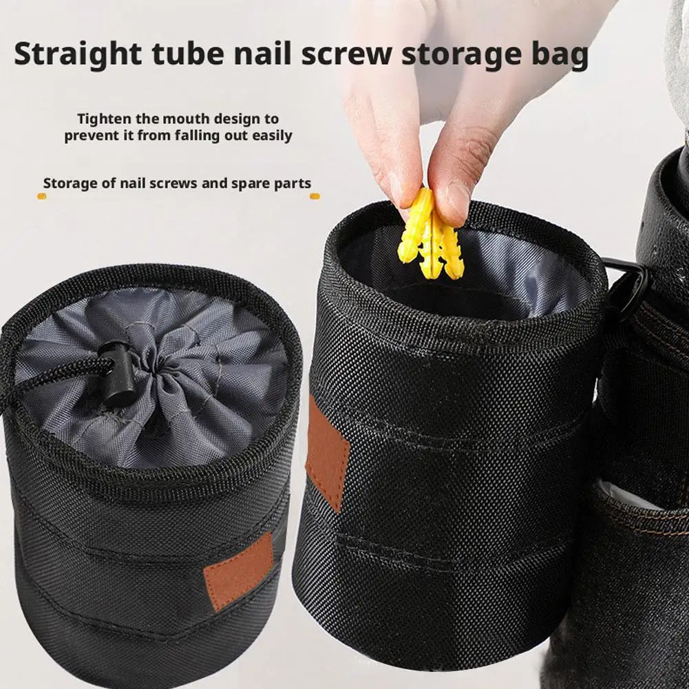 1/2PCS 내구성이 뛰어난 검정색 도구 벨트 파우치 다기능 나사 및 못 보관 가방, 가정용 도구용 두꺼운 내마모성 정리함
