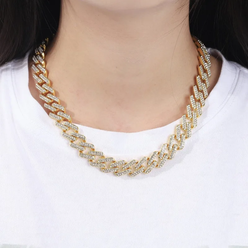 Geometric Hip-hop Men's alloy Cuban Chain Necklace