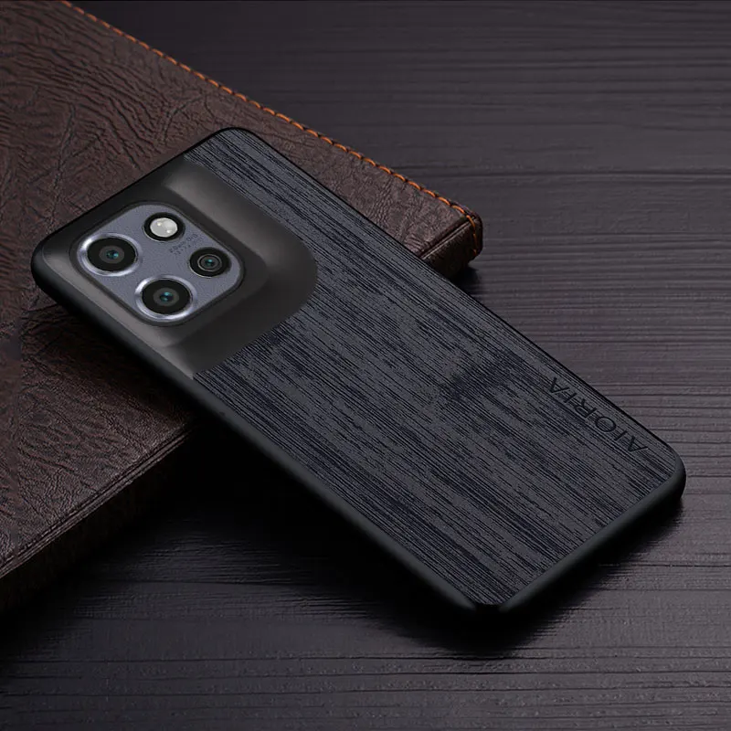 Luxury Bamboo Wood Pattern Leather Back Cover Case