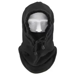 Unisex Polar Fleece Winter Balaclava Hat - Windproof Full Face Ski Mask & Scarf (Black)