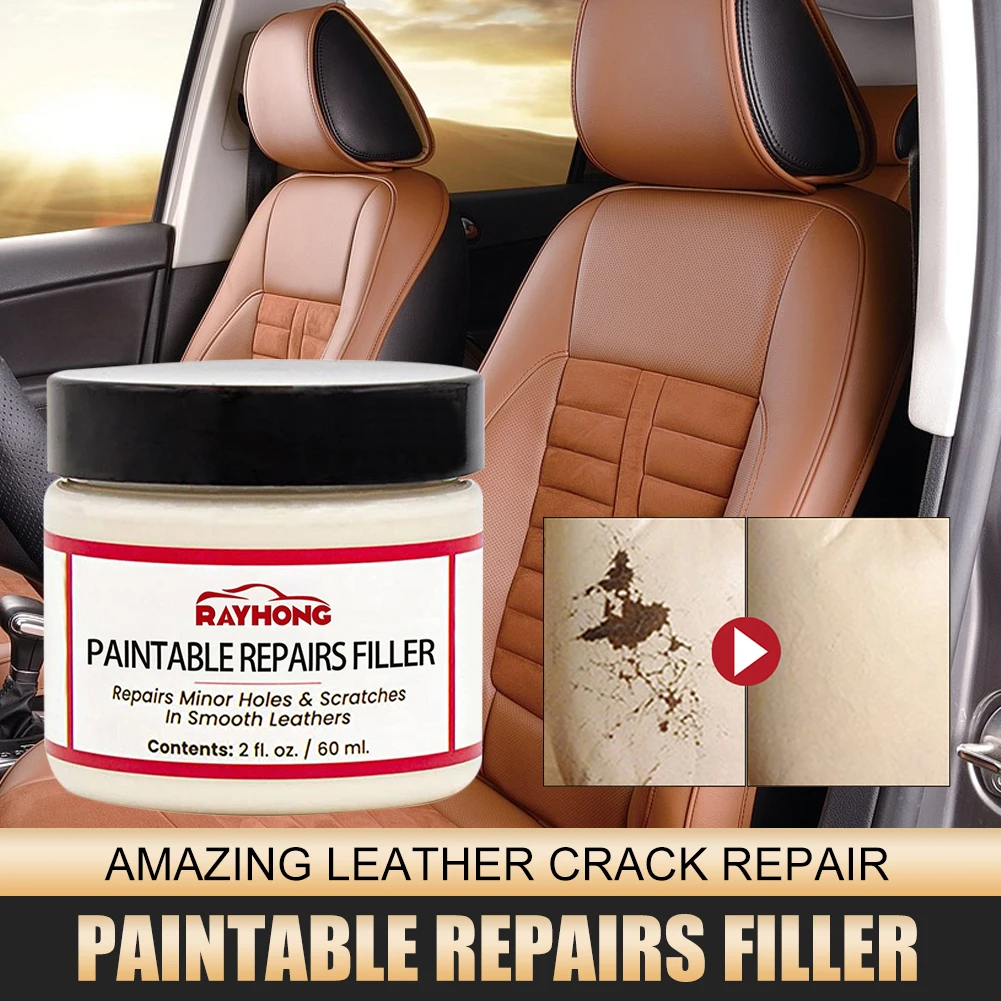 60ml Car Home Leather Filler Repair Cream Leather Filling Tears, Holes  Paste Crack Leather Burns Restoration Filler Refurbi A2Z5 - AliExpress