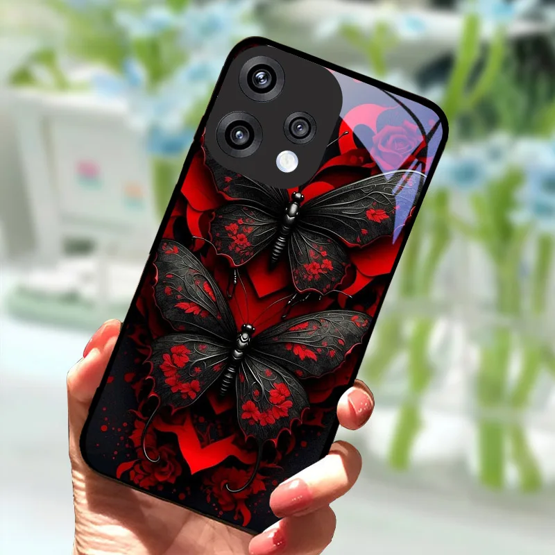 Luxury Hard PC Tempered Glass Phone Case Back Cover