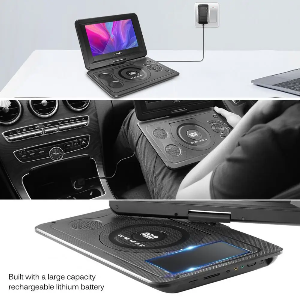 DVD Player 13.9 Inches Portable DVD Player Region-free EVD Player USB Port 270 Degree Rotation Swivel Screen EVD Lecteur DVD