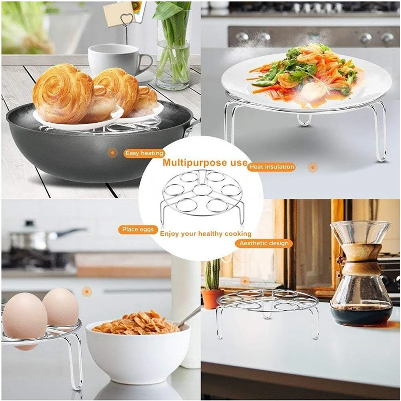 LMETJMA Egg Steamer Rack Trivet for Instant Pot Accessories Food Stainless Steamer Rack Steaming Holders for Eggs JT192 steamer rack steamer basket