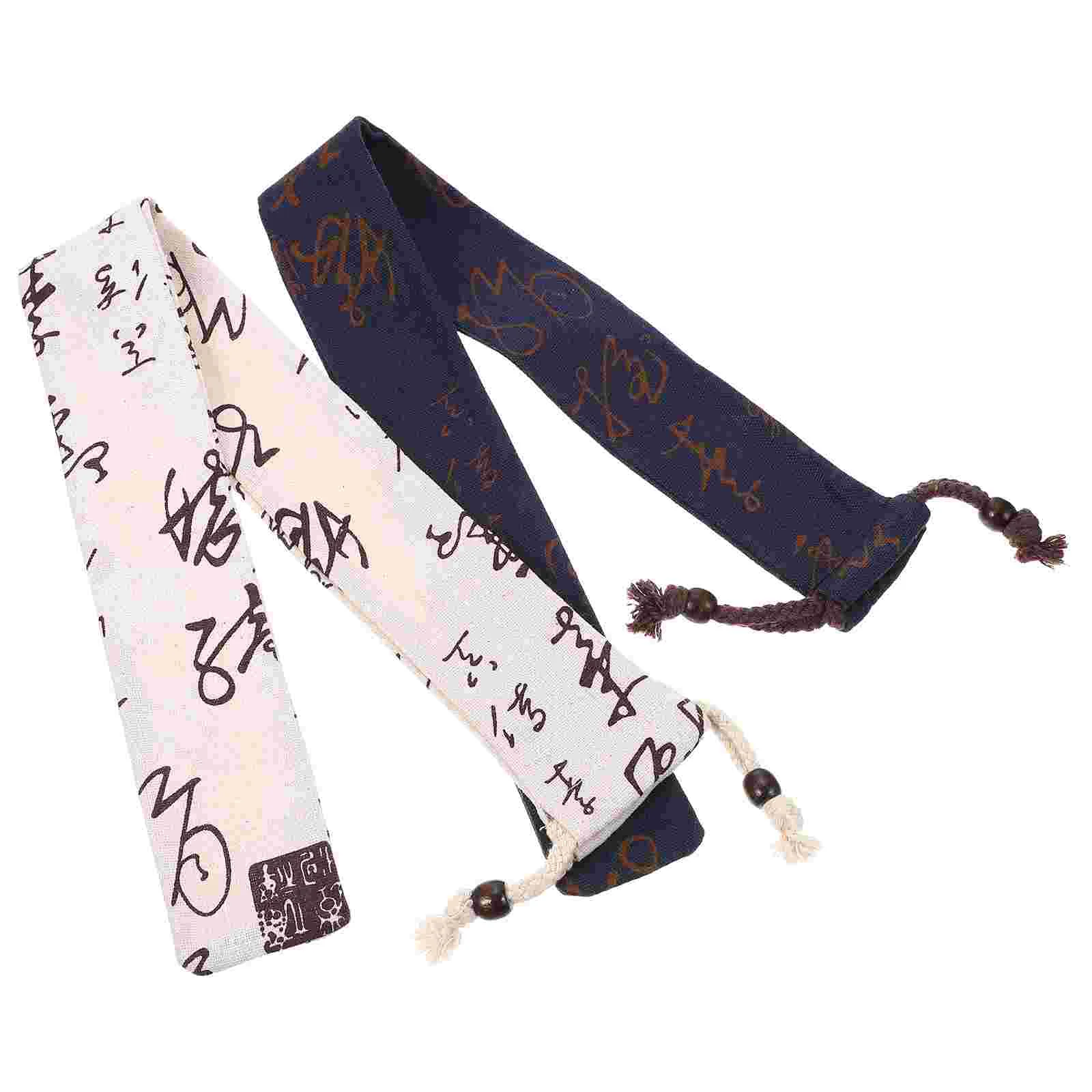 2 Pcs Bamboo Flute Protection Bag Storage Holder Fitting Supply Protective Thickened Cotton Linen Container