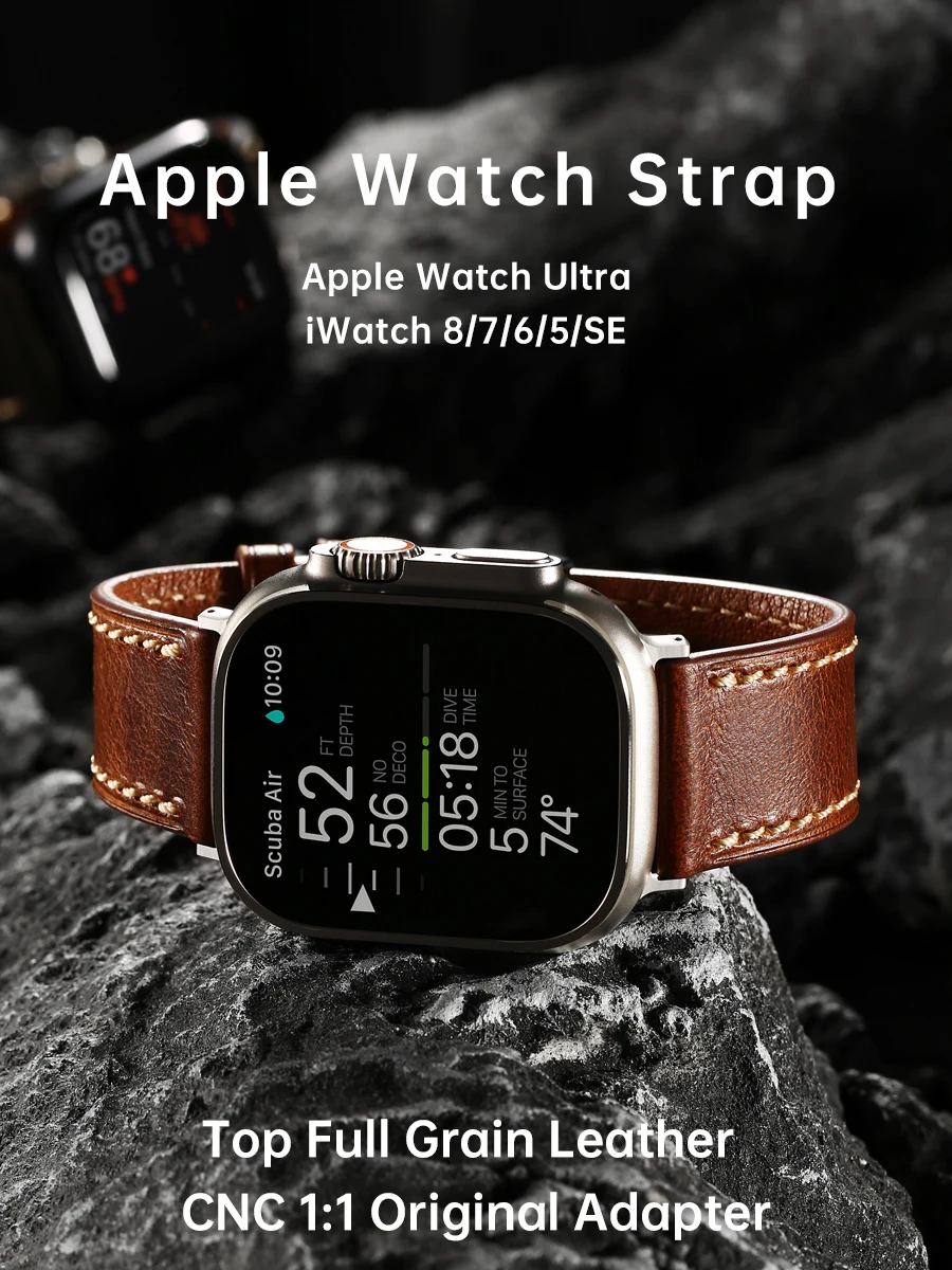 Luxury Leather Apple Watch Series  Luxury Leather Strap Apple Watch - Luxury  Leather - Aliexpress