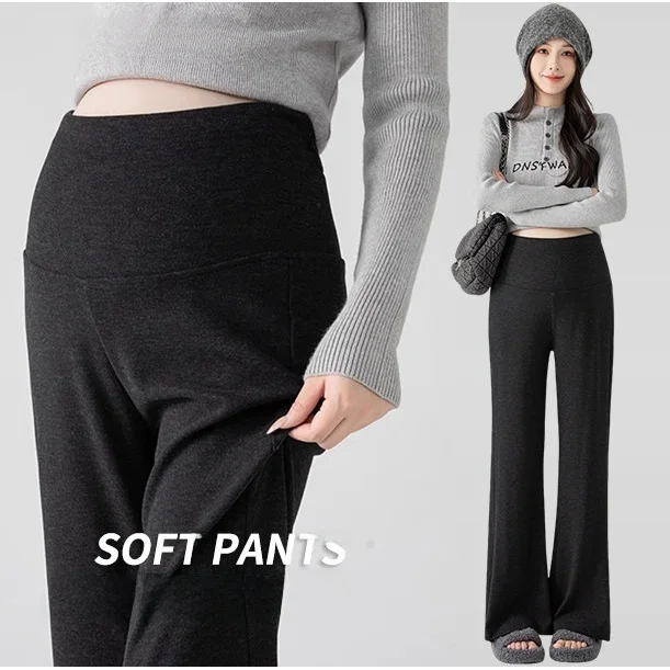 임산부용 두꺼운 양털 안감 쌀국수 바지 봄 가을 겨울 따뜻한 속옷 바지 임산부용 새로운 스타일