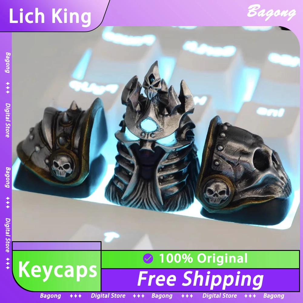 

Lich King Resin Keycap Hand-Made Customize Figure Light Transmission Keycaps For Keyboard Keycap Set World of Warcraft Pc Gamer