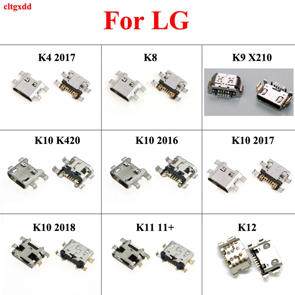 

10Pcs For LG K9 X210 LM-X210EM K420 K428 K10 2018 2017 2016 K11 X410E K8 K4 K12 Micro USB 5P Charge Port Socket Jack Connector