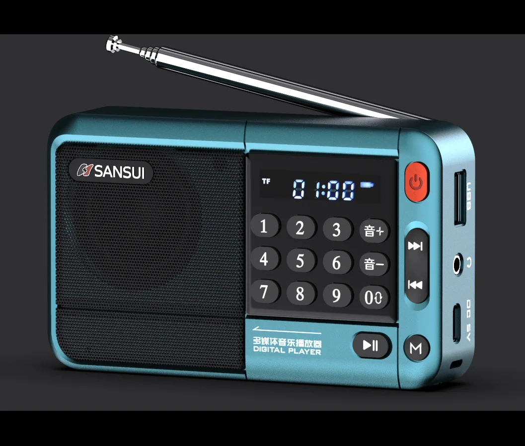 Mini Radio FM RECEPTOR de Radio Digital portátil, con pantalla LED de rango  completo Altavoz Bluetooth, disco U, tarjeta TF, reproductor de música MP3  - AliExpress