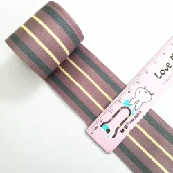 Rainbow Striped Elastic Waistband Ribbon - 40mm Nylon Stretch Webbing - 4cm 1meter (Pink green yellow)