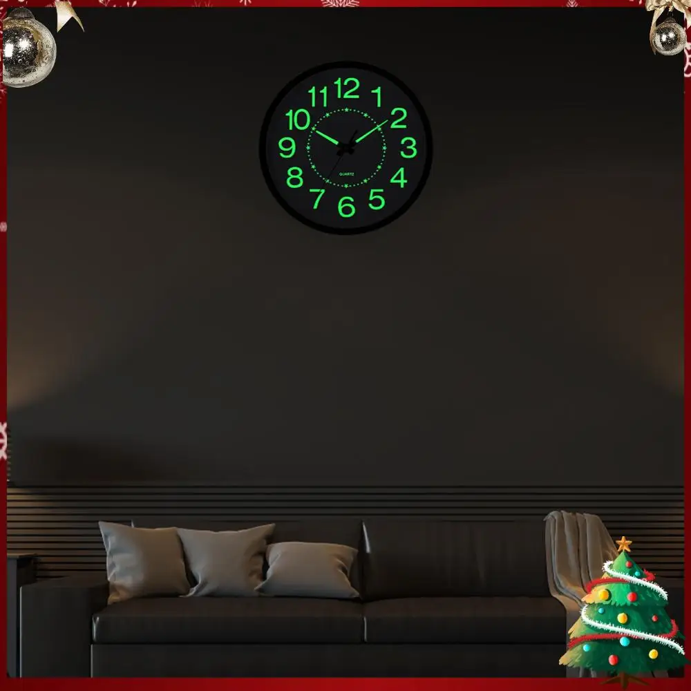 12inchNightLightWallClocksNonTickingIlluminatedClockEnergy